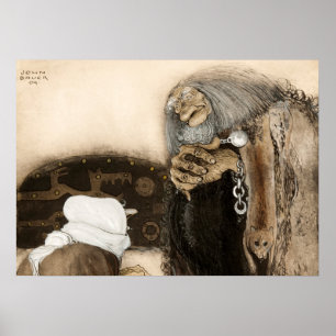 Poster Deux trolls, 1909 par John Bauer