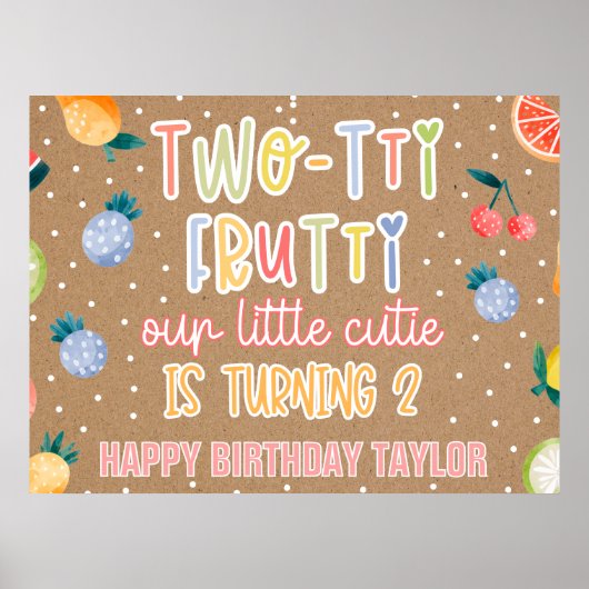 Poster Deux-tti Frutti- 2e Anniversaire sur le thème des (Devant)