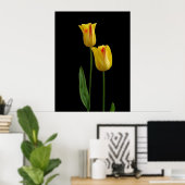 Poster Deux tulipes jaunes (Bureau à domicile)