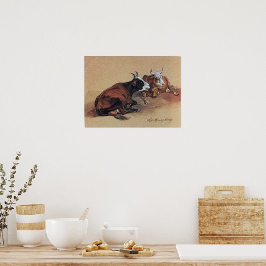POSTER DEUX VACHES LONGUES (Cuisine)