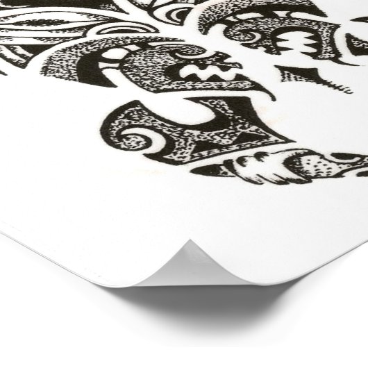 Poster deux visages (honu)tortue (Coin)