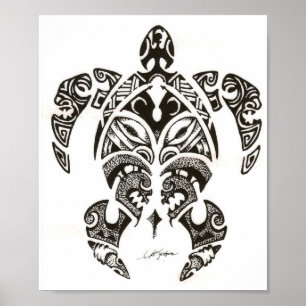 Poster deux visages (honu)tortue