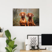 Poster Deux Vizslas hongrois (Bureau à domicile)