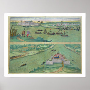 Poster Deux vues de Comorra, de 'Civitates Orbis Terrar