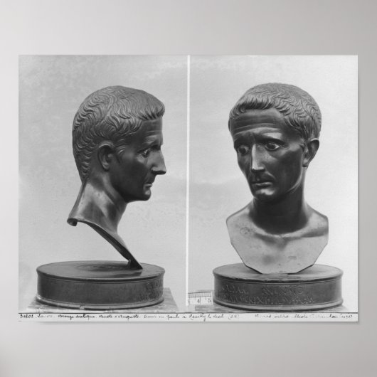 Poster Deux vues d'un buste de l'empereur Auguste (Devant)