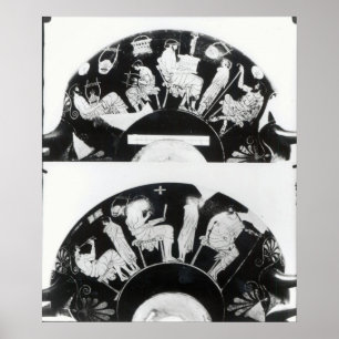 Poster Deux vues d'un rouge-chiffre tasse de grenier