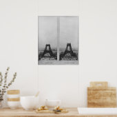 Poster Deux vues sur la construction de l'Eiffel (Cuisine)