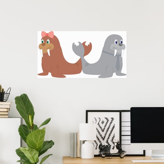 Poster Deux Walrus (Bureau à domicile)