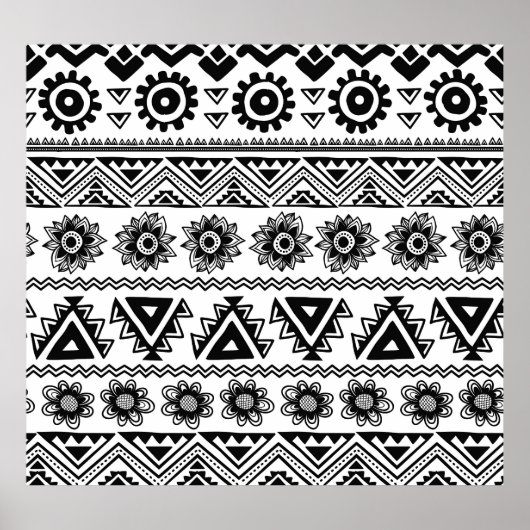 Poster Deuxième ethnie tribale, motif sans coutures. (Devant)