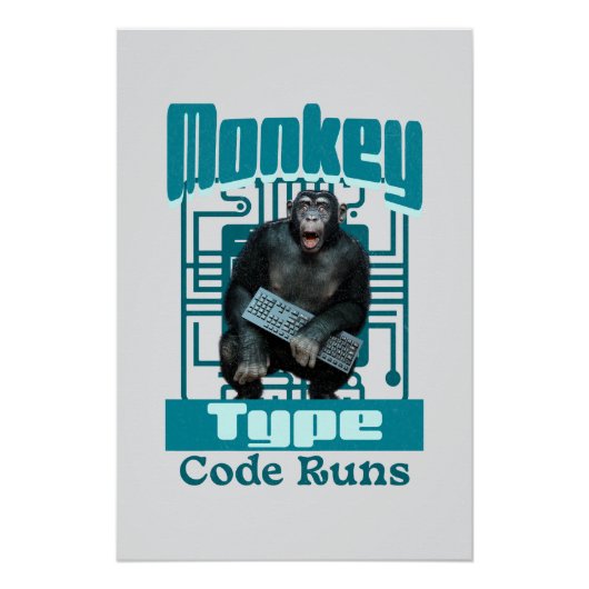 Poster Développeur Full-Stack de type singe, code s'exécu (Devant)
