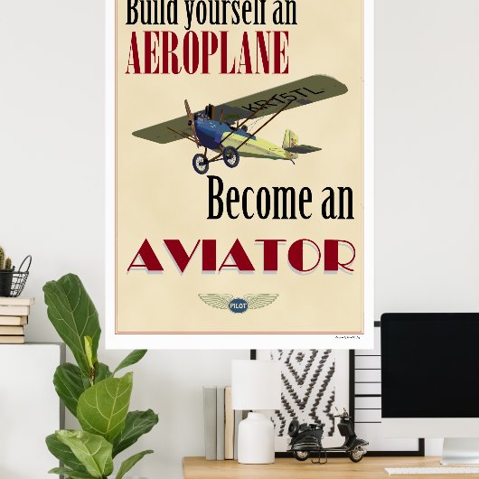 Poster Devenez aviateur (Bureau à domicile)