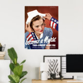 Poster Devenez Infirmière, Votre Pays A Besoin De Vous (Bureau à domicile)