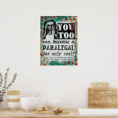 Poster Devenez Paralégal - Drôle Annonce Vintage (Cuisine)