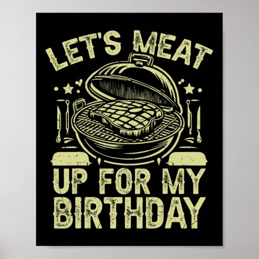 Poster Devenons-nous pour mon anniversaire Bbq Party (Devant)