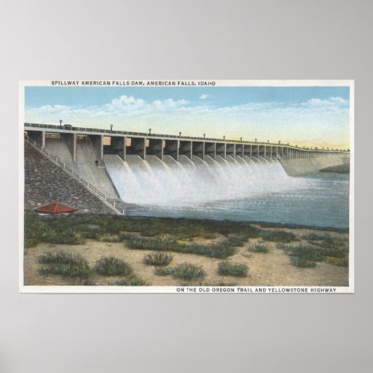 Poster Déversement du barrage American Falls, Oregon (Devant)