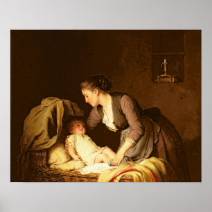 Poster Dévêtir le bébé, 1880