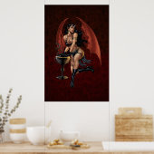 Poster Devil Girl Witch's Cauldron Fumer Art gothique (Cuisine)