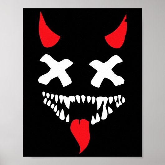 Poster Devil Visage Lazy Halloween Costume d'effroi Dépla (Devant)