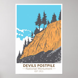 Poster Devils Postpile Monument National Vintage