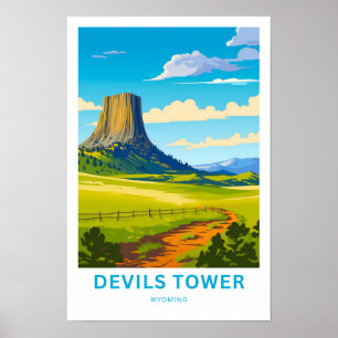 Poster Devils Tower Wyoming Travel Imprimer