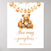 Poster Devine automne combien de baby showers citrouille (Devant)