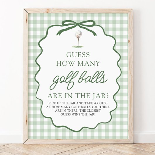 Poster Devine combien de balles de golf pour le bébé au g