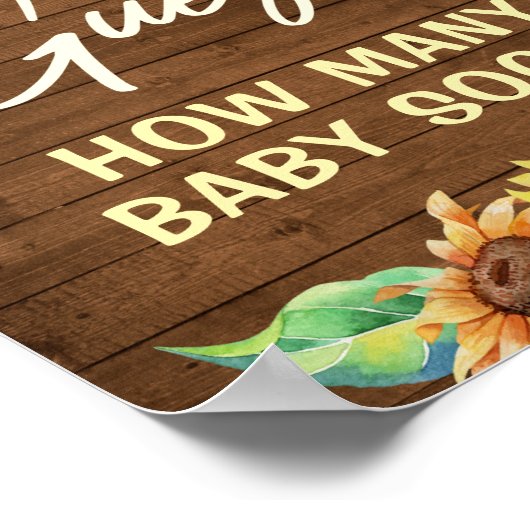 Poster Devine Combien De Chaussettes Bébé Rustique Tourne (Coin)