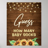 Poster Devine Combien De Chaussettes Bébé Rustique Tourne (Devant)