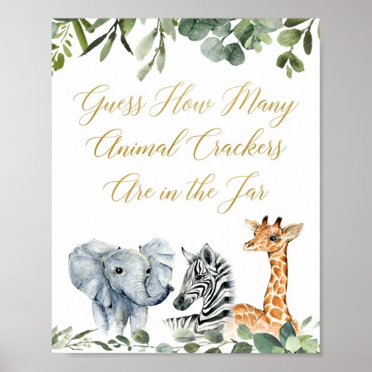 Poster Devine combien de crackers animaux signe de jeu (Devant)