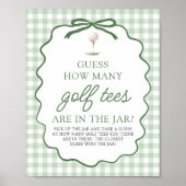 Poster Devine Combien de Tés de Golf Bébé Fête Verte de G (Devant)