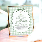 Poster Devine Combien de Tés de Golf Bébé Fête Verte de G
