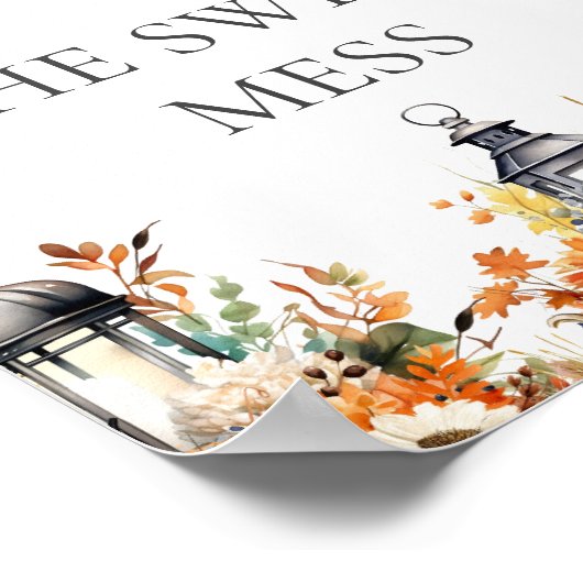 Poster DEVINEET MESS JEU DE Baby shower Citrouille (Coin)