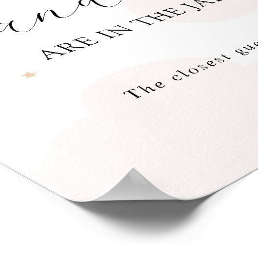 Poster Devinez combien dans la Jar Moon rose douche jeu (Coin)