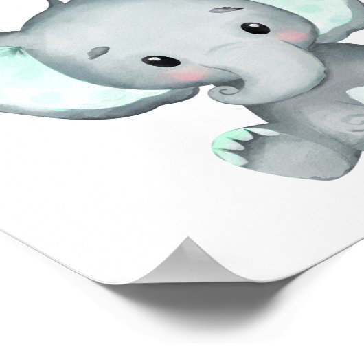 Poster Devinez combien d'arachides éléphant Baby shower j (Coin)