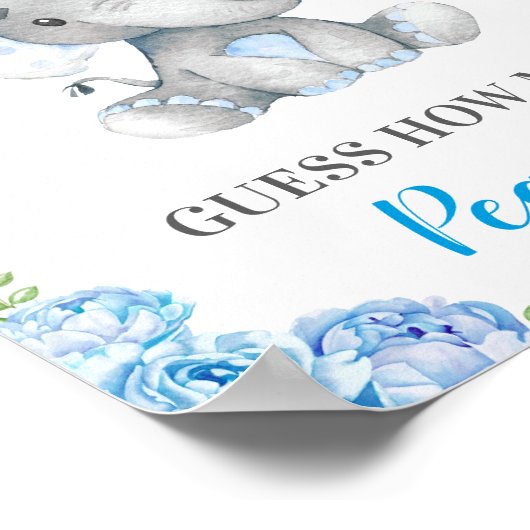 Poster Devinez combien d'arachides éléphant bébé garçon d (Coin)