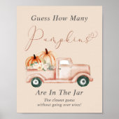 Poster Devinez combien de Baby showers Citrouille jeu (Devant)