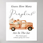 Poster Devinez combien de Baby showers Citrouille jeu (Devant)