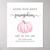 Poster Devinez combien de Baby showers Citrouille jeu (Devant)