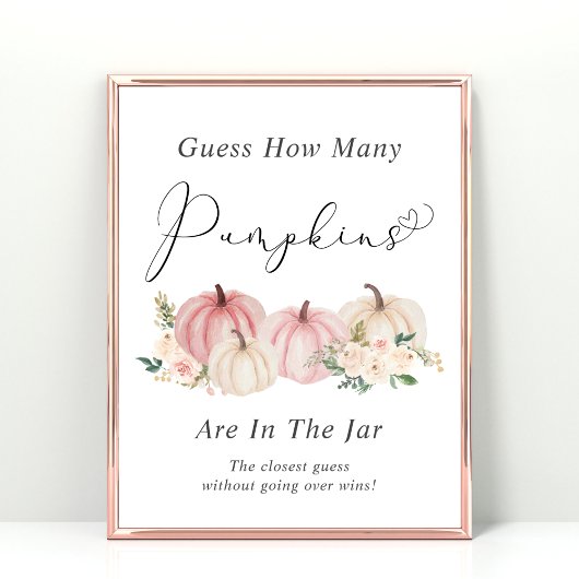 Poster Devinez combien de Baby showers Citrouille jeu