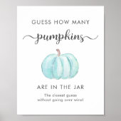 Poster Devinez combien de Baby showers Citrouille jeu (Devant)