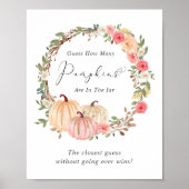 Poster Devinez combien de Baby showers Citrouille jeu (Devant)