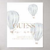 Poster Devinez combien de Baby showers Jeu Signal Douche (Devant)