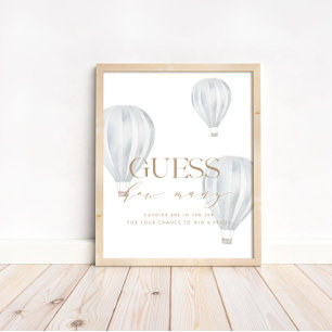 Poster Devinez combien de Baby showers Jeu Signal Douche