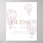 Poster Devinez combien de Baby showers Jeu Signer Douche (Devant)