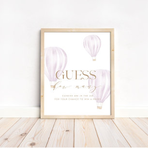 Poster Devinez combien de Baby showers Jeu Signer Douche