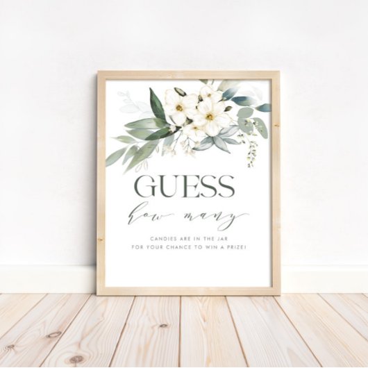 Poster Devinez combien de Baby showers Jeu Signer Feuille