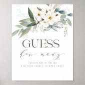 Poster Devinez combien de Baby showers Jeu Signer Feuille (Devant)