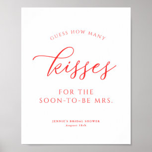 Poster Devinez combien de baisers Bright Coral Douche Jeu