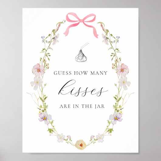 Poster Devinez combien de baisers douche jeu Fleur sauvag (Devant)