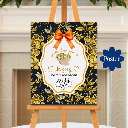 Poster Devinez combien de baisers Fête des mariées jeu